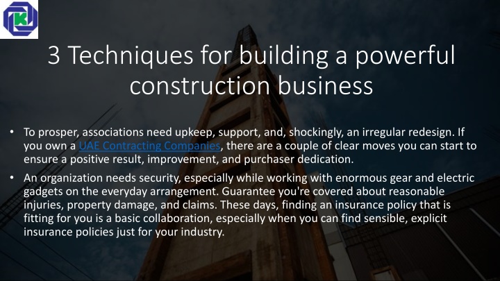 3 techniques for building a powerful construction business