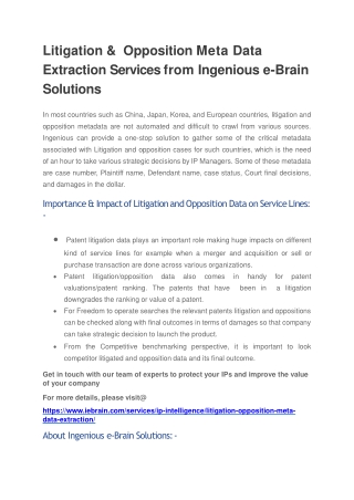 litigation opposition meta data extraction