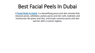 best facial peels in dubai