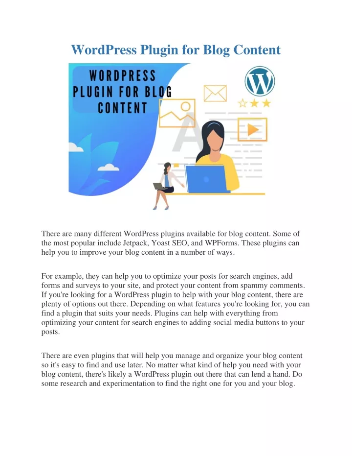wordpress plugin for blog content