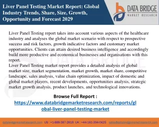 liver panel testing market report global industry