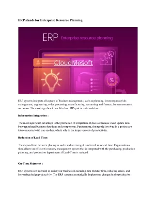 erp stands for enterprise resource planning