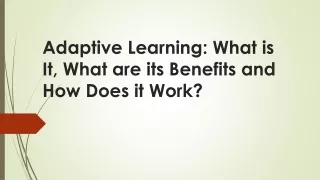 Adaptive Learning ppt