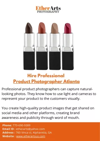 Professional Product Photographer Atlanta