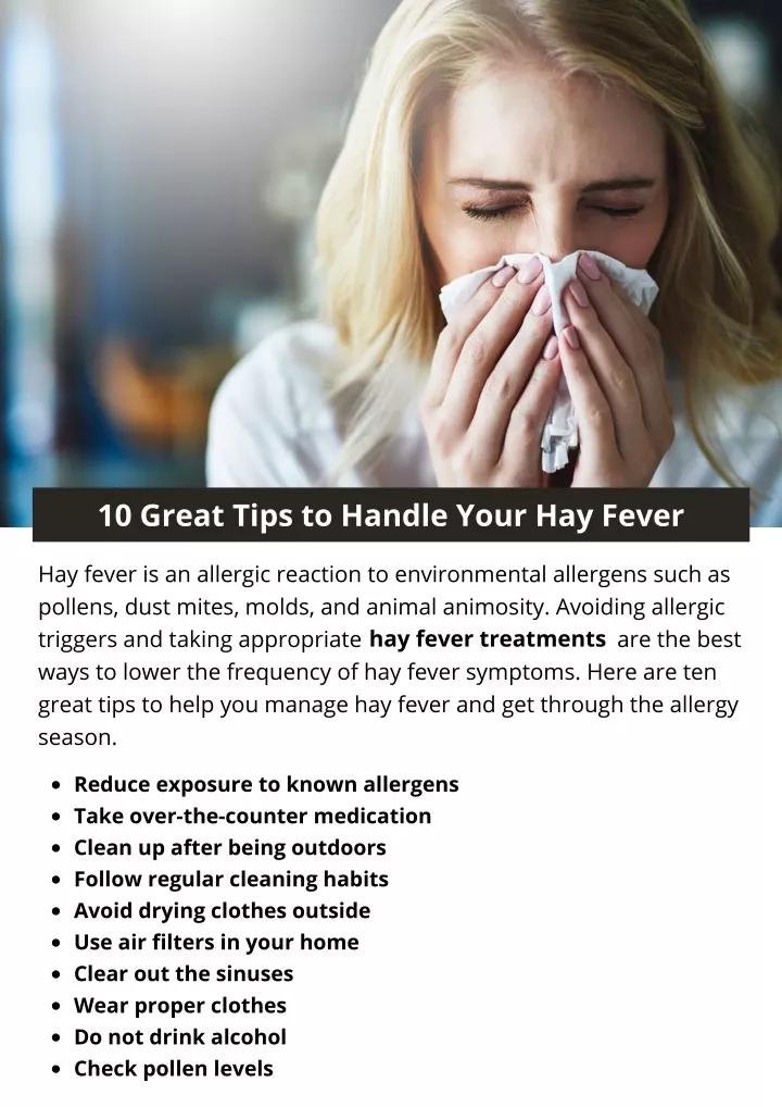 10 great tips to handle your hay fever