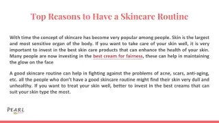 Top Reasons to Have a Skincare Routine