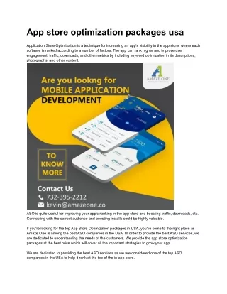 app store optimization packages usa