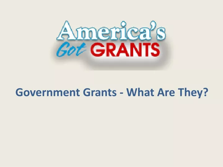 government grants what are they