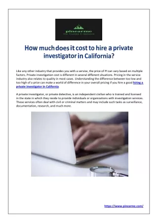 How much does it cost to hire a private investigator in California