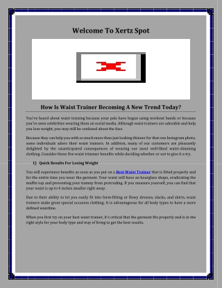 How Is Waist Trainer Becoming A New Trend Today