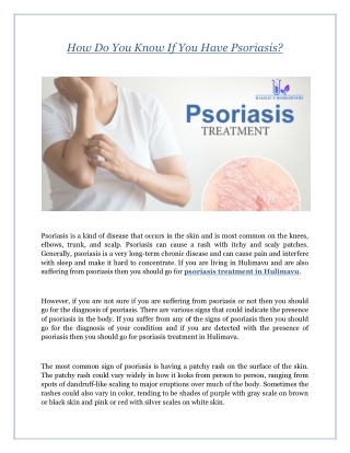 how do you know if you have psoriasis