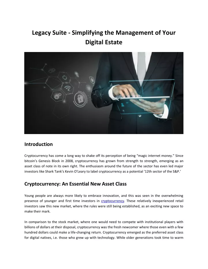 legacy suite simplifying the management of your