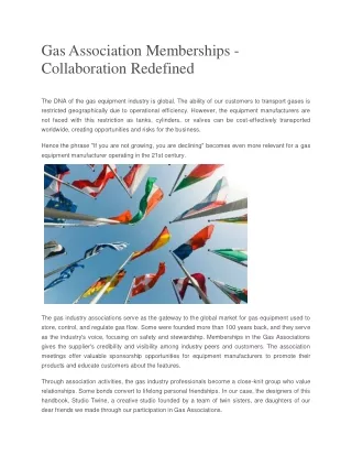 Gas Association Memberships - Collaboration Redefined