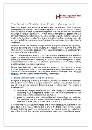 the definitive guidebook on product management