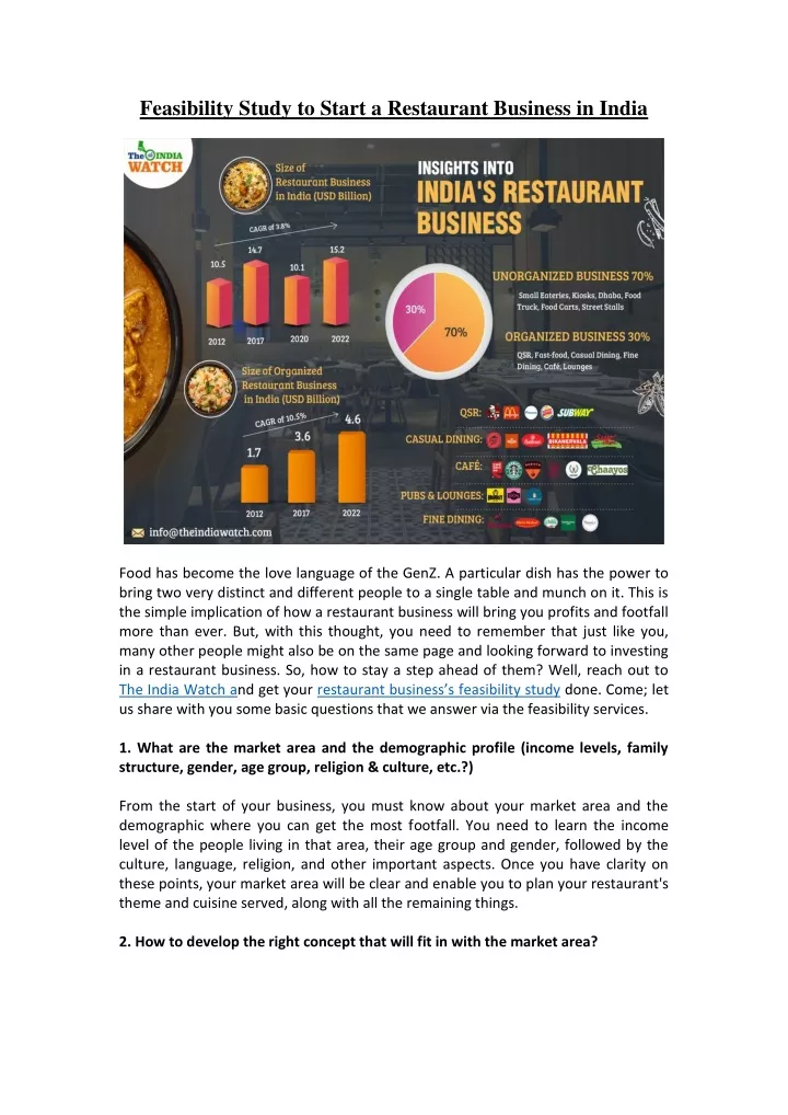 feasibility study to start a restaurant business