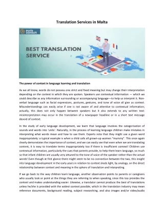 Translation Services in Malta
