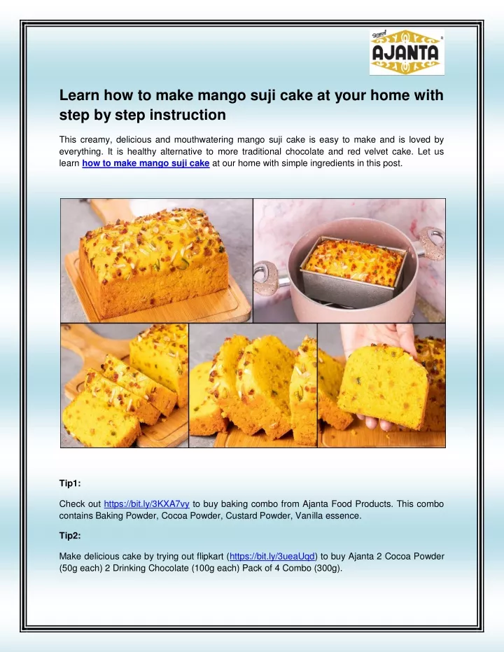 learn how to make mango suji cake at your home