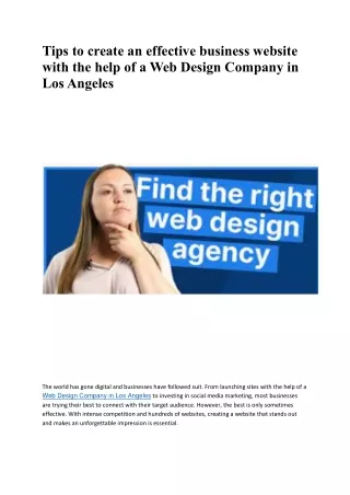 tips to create an effective business website with