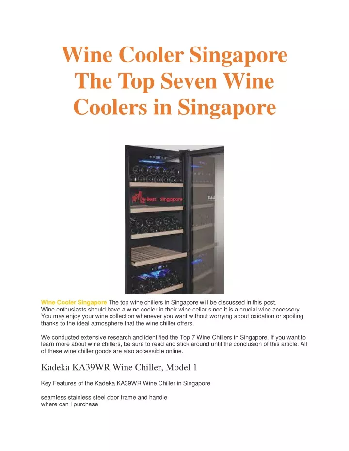 wine cooler singapore the top seven wine coolers