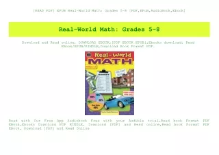 [READ PDF] EPUB Real-World Math Grades 5-8 [PDF EPuB AudioBook Ebook]
