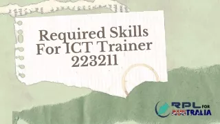 Required Skills For ICT Trainer 223211