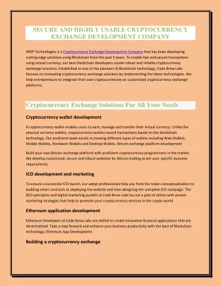 secure and highly usable cryptocurrency exchange