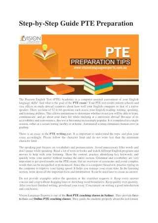 step by step guide pte preparation