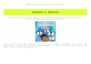 [Best!] Grayson's Passion [PDF EBOOK EPUB]