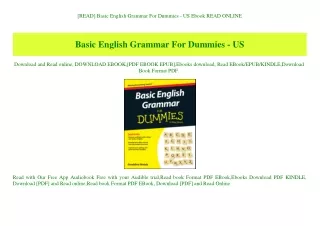 read basic english grammar for dummies us ebook