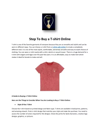 Step To Buy a T-shirt Online