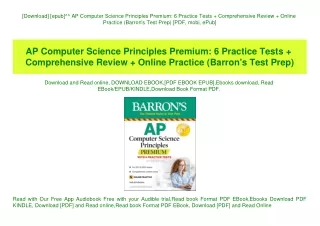 [Download] [epub]^^ AP Computer Science Principles Premium 6 Practice Tests   Comprehensive Review   Online Practice (Ba