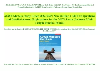 [F.R.E.E] [D.O.W.N.L.O.A.D] [R.E.A.D] ASWB Masters Study Guide 2022-2023 New Outline   340 Test Questions and Detailed A