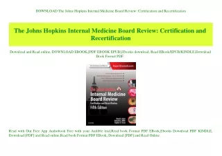 DOWNLOAD The Johns Hopkins Internal Medicine Board Review Certification and Recertification (DOWNLOAD E.B.O.O.K.^)