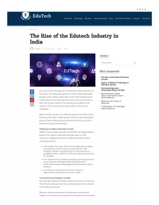The Rise of the Edutech Industry in India