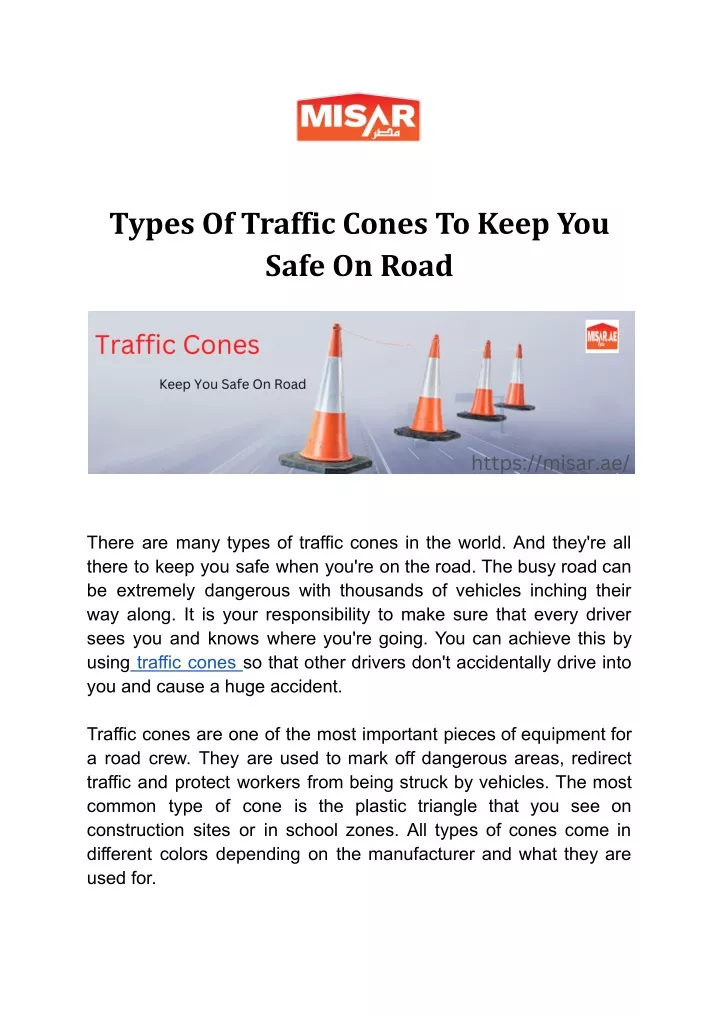 types of traffic cones to keep you safe on road