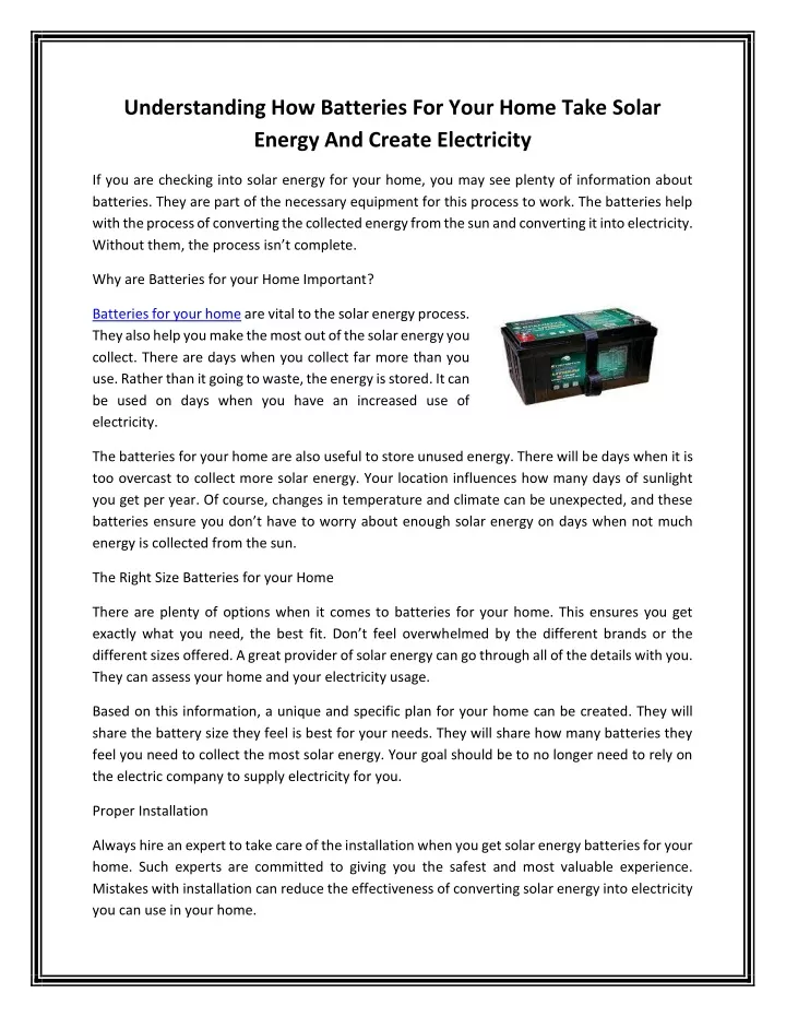 understanding how batteries for your home take