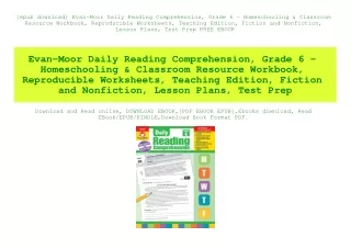 {epub download} Evan-Moor Daily Reading Comprehension  Grade 6 - Homeschooling & Classroom Resource Workbook  Reproducib