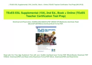 ^READ) TExES ESL Supplemental (154)  2nd Ed.  Book   Online (TExES Teacher Certification Test Prep) [W.O.R.D]