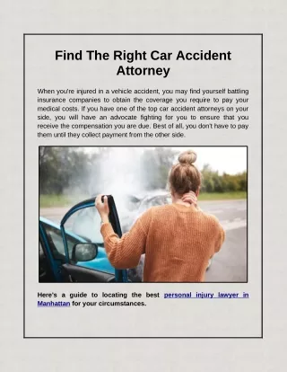 Find The Right Car Accident Attorney