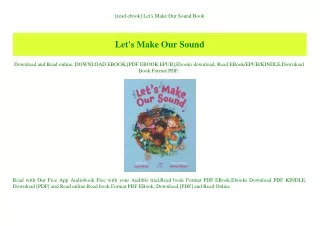 [read ebook] Let's Make Our Sound Book