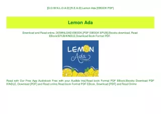 [D.O.W.N.L.O.A.D] [R.E.A.D] Lemon Ada [EBOOK PDF]