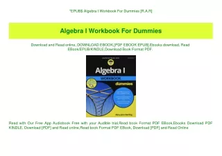 EPUB$ Algebra I Workbook For Dummies [R.A.R]