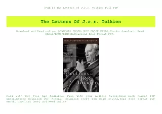 [Pdf]$$ The Letters Of J.r.r. Tolkien Full PDF