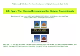 Pdf [download]^^ Life Span  The Human Development for Helping Professionals (Epub Kindle)