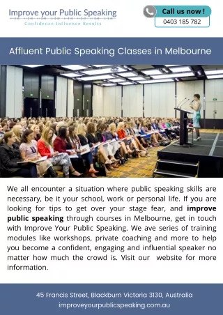 Affluent Public Speaking Classes in Melbourne