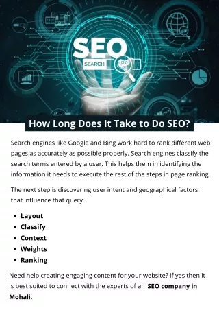 how long does it take to do seo