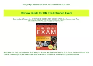 Free [epub]$$ Review Guide for RN Pre-Entrance Exam Read Online