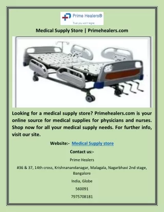 Medical Supply Store | Primehealers.com