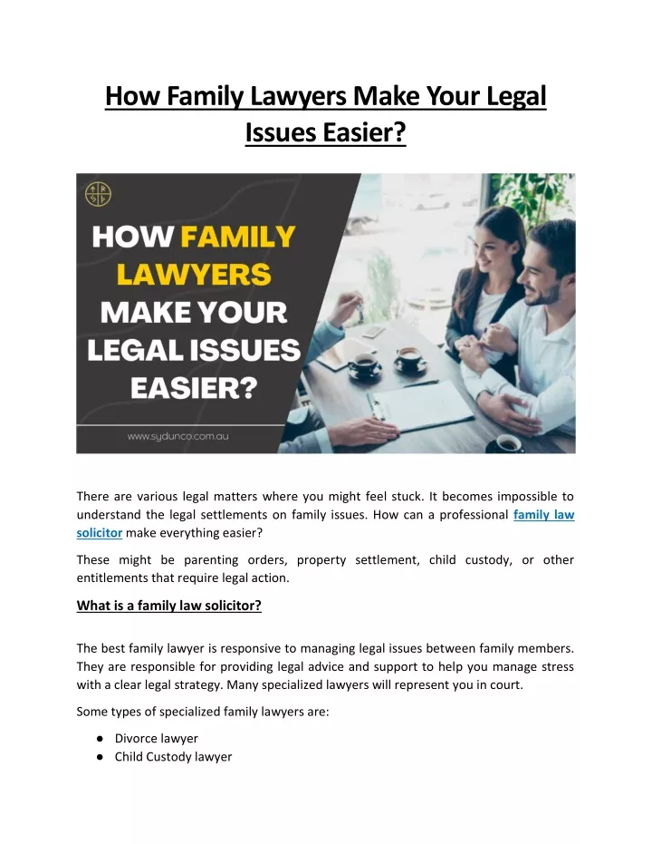 how family lawyers make your legal issues easier