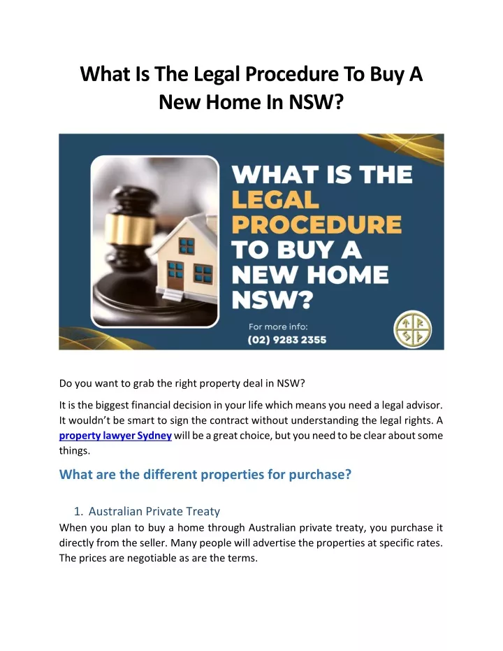 what is the legal procedure to buy a new home